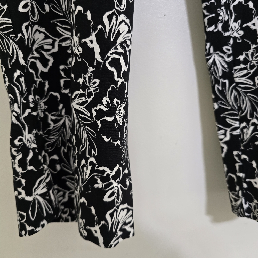 ZAC AND RACHEL size‎ 12 Floral Pull On Stretchy Cropped Casual Pants Black White - Picture 5 of 11